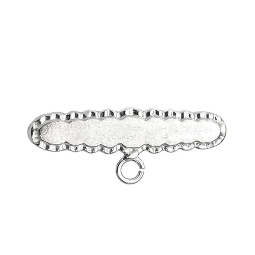 Alfiler Plata Ley 925m broche bebé 3cm. forma ovalada bordes ondulados