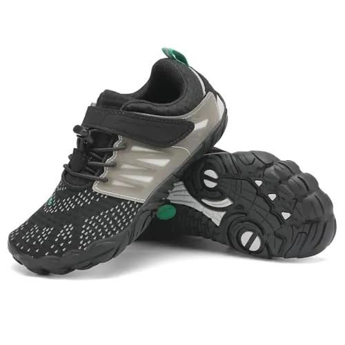 SAGUARO Barefoot Zapatillas Niño Minimalistas Zapatillas Niña Escarpines Barefoot Zapatos Minimalistas Zapatillas Deporte para Wide Tox Box Negro Oscuro,Gr.36