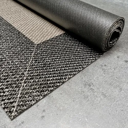 Alfombra vinílica de tejido trenzado de alta gama Beige-Negro 120x180 cm