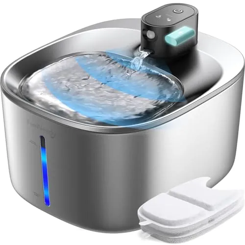 Fuente para Gatos Inalámbrico con Sensor de Movimiento de Acero Inoxidable