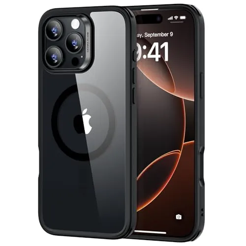 ESR Classic Hybrid Funda para iPhone 16 Pro MAX, Negro Transparente
