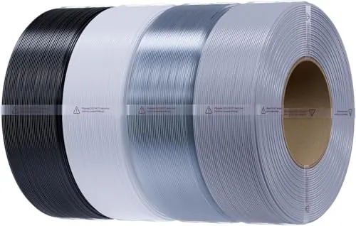 Creality PETG Refill Filament 1,75 mm, CR-PETG Filamento sin bobina para impresora 3D, precisión dimensional +/-0,02 mm, excelente estabilidad, 4 kg, negro, blanco, gris, transparente