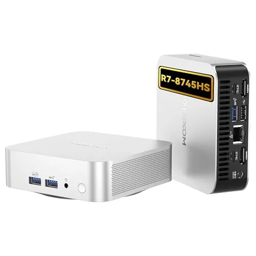 GEEKOM A8 Mini PC con AMD Ryzen 7 8745HS (Garantía de 3 Años), 16GB DDR5(No es LPDDR), 1TB SSD, Mini Ordenador con Windows 11 Pro, Radeon 780M | 6xUSB |8K |PC de Escritorio Compacto para Oficina/Hogar