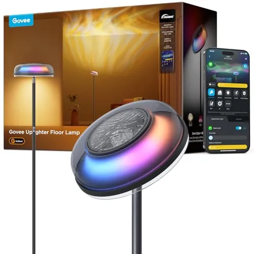 Govee Lampara de Pie de Tres Zonas Independientes RGBIC,Compatible Matter
