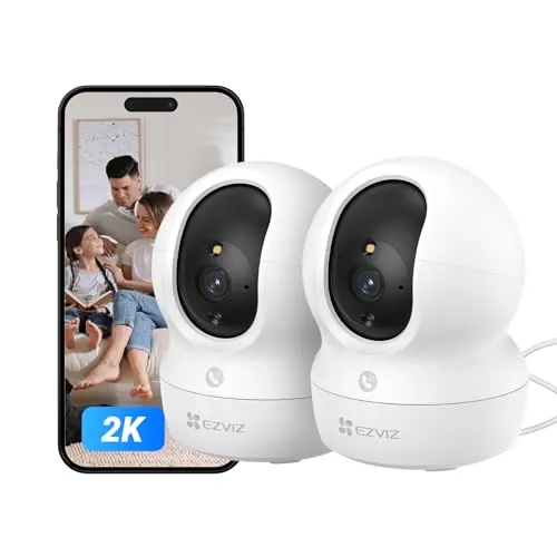 EZVIZ 2pk CP1 2K Camara Vigilancia WiFi Interior con Seguimiento Automático, Cámara IP Domicilio WiFi 360° para Bebe con Visión Nocturna Color, Detección Humana, Llamada Bidireccional, Soporta 512GB