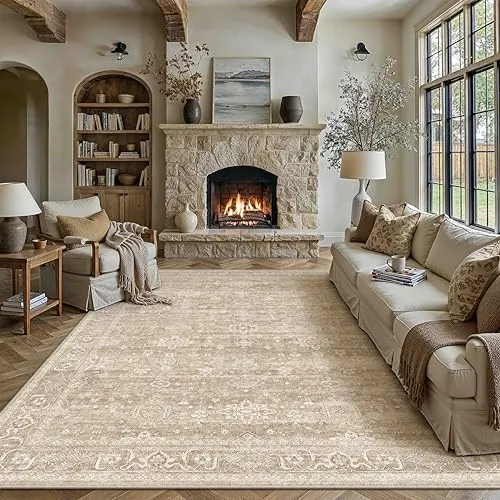 PureCozy Alfombra Salon 200x300cm Beige Pelo Corto