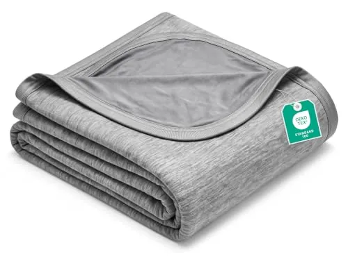 Utopia Bedding Manta refrescante de verano (228x228 cm, Gris) | Tejido de nailon ligero y transpirable con tacto fresco; absorbe el sudor nocturno y el calor corporal.