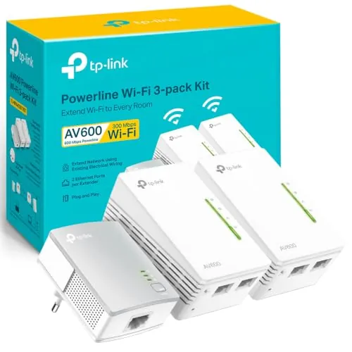 TP-Link TL-WPA4220 TKIT - Adaptador Powerline AV600, Kit PLC WiFi 300Mbps | Amplía tu Red a Través del Cableado Eléctrico. Sin Obras ni Cables Nuevos. 2 Puertos GE. Plug & Play. App tpPLC.