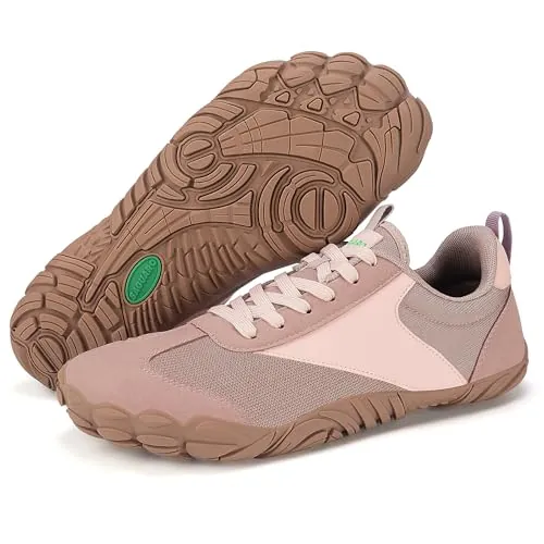 SAGUARO Zapatillas Barefoot Mujer Ligera Zapatos Minimalistas Hombre Transpirable Sneakers Barefoot Antideslizante Calzado Descalzos Interior Exterior, Rosa, 41