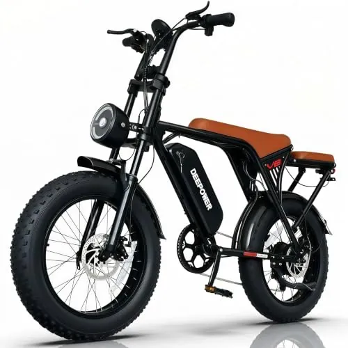 DEEPOWER Bicicleta Eléctrica 20" para Adultos, Batería 48V 20Ah