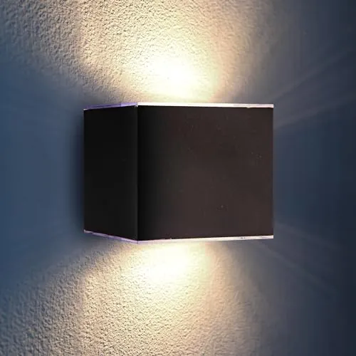 Proxinova Solar Aplique Pared Exterior LED, Lámparas de Doble Luz, Sensor Crepuscular, Para Iluminación Solar de Jardín, Lampara Exterior Solar, Impermeable IP65
