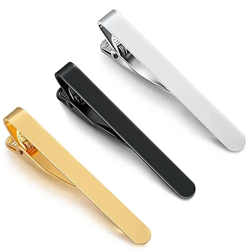 MEISO 3 Alfileres de Corbata Hombre, Alfileres de Corbata de Cobre Delgado, Pisa Corbata Hombre, Clásicos para Negocios, Boda, Vida Diaria