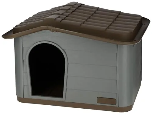 Kerbl Pet Casa para Gatos Paola Eco, Gris Verdoso/marrón, 60x51x41 cm, Cueva para Gatos, 100% plástico Reciclado, para Perros y Gatos