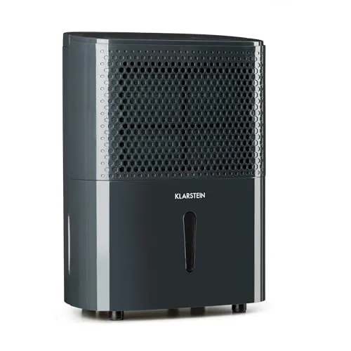 Klarstein DryFy10 Deshumidificador de Aire - Secador reformas, 240 W, 10 L/día, Espacio Ideal: 15-20 m² (50 m³), Filtro Nylon, Modo silencioso, Antracita
