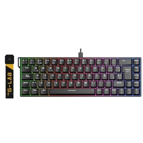 The G-Lab Keyz Titanium HE - Teclado Gaming Magnético Hall Effect QWERTY ES | Switch Magnético Hall Effect, Formato 65%, Hot Swap, RGB, Negro, Compatible PC/PS4/PS5/Xbox