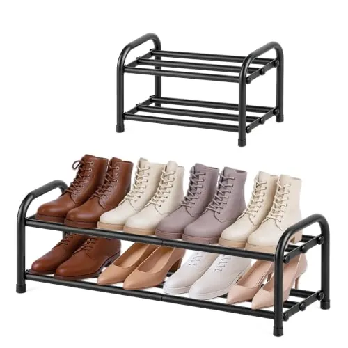 MIKVOYO Zapatero Extensible 2 Niveles Metálico, para Entrada Recibidor