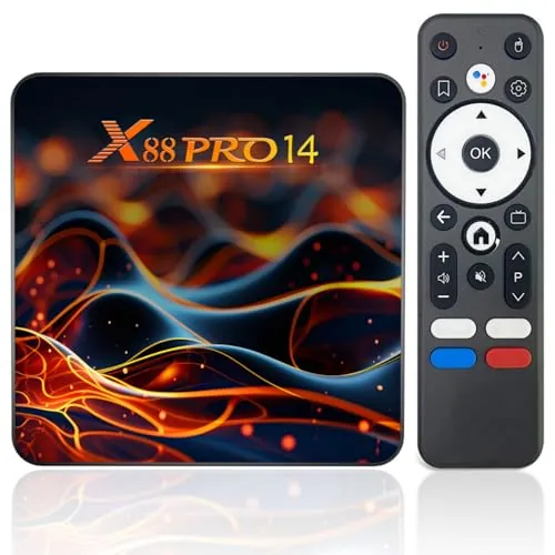Android 14.0 TV Box, Box TV 2GB RAM 16GB ROM RK3518 Quad-Core Cortex-A53, Android Box Support 2.4/5.0GHz 4K 100M Ethernet HD USB 3.0/2.0