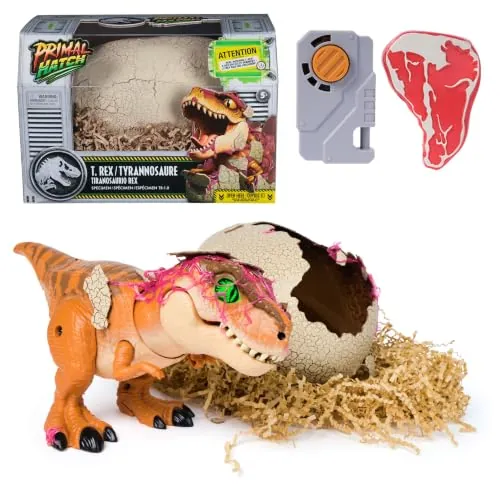 Dino Rising - Figura Jurassic Dinosaurio Interactivo: Incuba y Entrena a tu Bebé Tiranosaurio Rex, con +100 Sonidos y Reacciones - 6072462 - Regalo Niño 5 Años + - Dinosaurios Juguetes