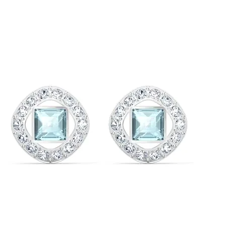 Swarovski Pendientes de botón Una Angelic, Azules, Baño de rodio
