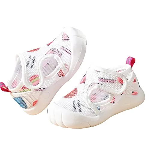Zapatos Bebe Primeros Pasos, Sandalias Niña Niño Deportivas Malla Transpirable, Zapatillas Recien Nacido Verano con Suela Goma Antideslizante Ligero, Calzado Respetuoso para 0-30 Meses