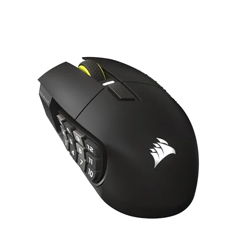 Corsair Scimitar Elite Wireless SE MMO Ratón para Juegos – 33,000 dpi, 16 Botones Programables, Key Slider Ajustable, Elgato Virtual Stream Deck, 1K Hyper-Polling - PC, PS5, PS4, Xbox, Mac – Gunmetal