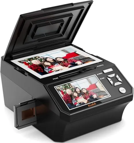 Pantalla LCD de 5 pulgadas, convierte películas, fotos y tarjetas de visita de 35 mm y 110 mm en alta resolución JPEG de 22 MP - Incluye tarjeta SD de 8 GB