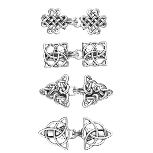 Mezrkuwr 4 piezas de clips para bufanda, broches para suéter, broches vintage para cuello, cierre para capa, clips para cárdigan, broches retro para abrigo y agujas de plata para camisa