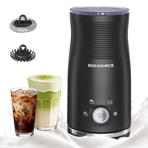 SONGMICS Espumador de Leche Eléctrico 4 en 1, 300 ml
