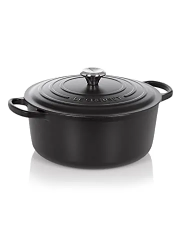 Le Creuset Cocotte redonda de hierro fundido, 26 cm, 5, 3 L, Todas Las Fuentes de Calor incluso inducción, Negro Mate, 21177260000430