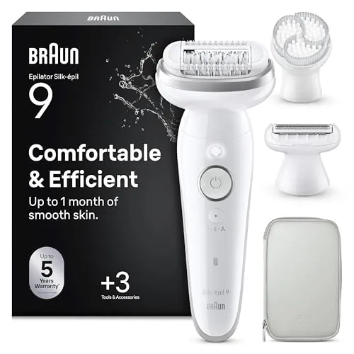 Braun Silk·épil 9 Depiladora Eléctrica Mujer, 9-061, Plata