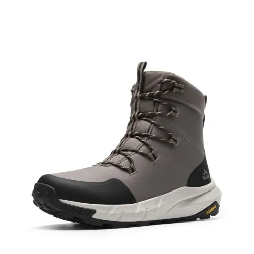 NORTIV8 Botas Nieve Hombre Invierno Impermeable,Negro/Café,43.5W | Botas de trekking impermeables, Antideslizante, Lengüeta Protectora para Nieve, con aislamiento 3M Thinsulate, ligeras