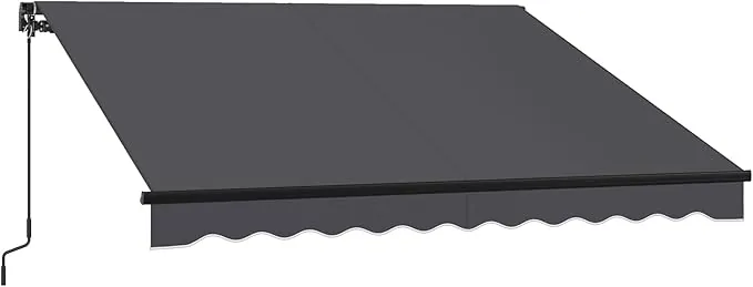 SONGMICS Toldo de Brazos Articulados, Toldo con Manivela, Parasol para Balcón, UPF 50+, Aleación de Aluminio, Ajustable, 300 x 250 cm, Gris GSA306GZ01