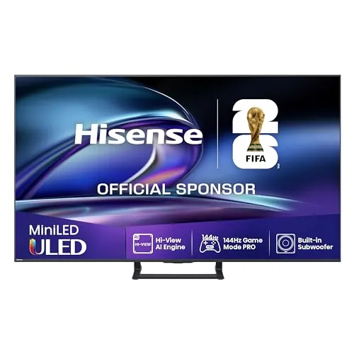 Hisense 55E8Q - Mini LED Smart TV, Quantum Dot, 144Hz, Subwoofer Integrado, Dolby Vision IQ & Dolby Atmos, Full Array Local Dimming, Procesador Hi-View Engine