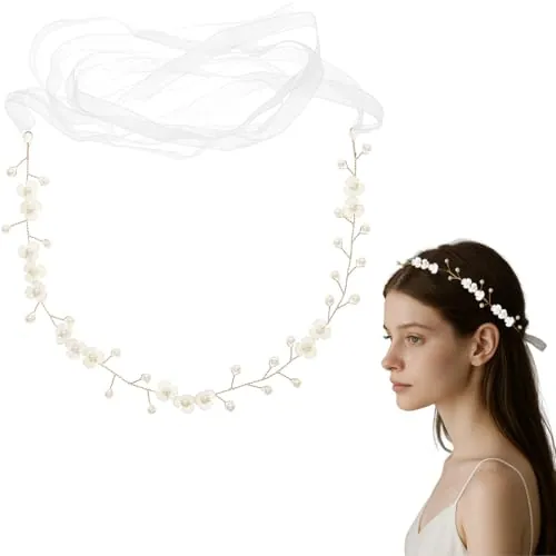 BDEPSTR Cintas para el pelo para niña de flores diademas para novia y dama de honor Accesorios para el cabello Navidad Halloween - Oro
