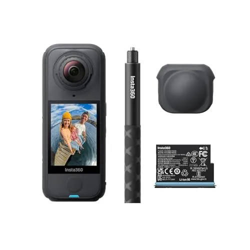 Insta360 X4 Air Negro Grafito Paquete de Principiante - cámara 165 g con resolución 8K y 360°, Efecto Selfie Stick Invisible, Lentes reemplazables, graba Primero y encuadra después, Anti Viento