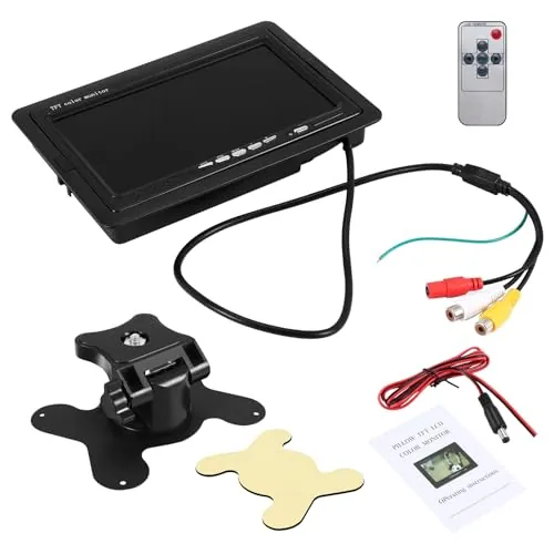 Orolotay Mini TV Monitor HD de 7 Pulgadas 800X480 Pantallas LCD PortáTiles para AutomóVil en DVD/CMMB Dos Entradas para Camiones AutomóViles Pasajeros