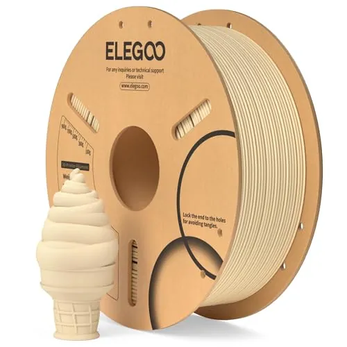 ELEGOO Filamento PLA 1.75 1KG Beige, Filamento para Impresora 3D, Precisión Dimensional +/- 0.02mm, Carrete Filamento 3D,para Mayoría Impresoras 3D