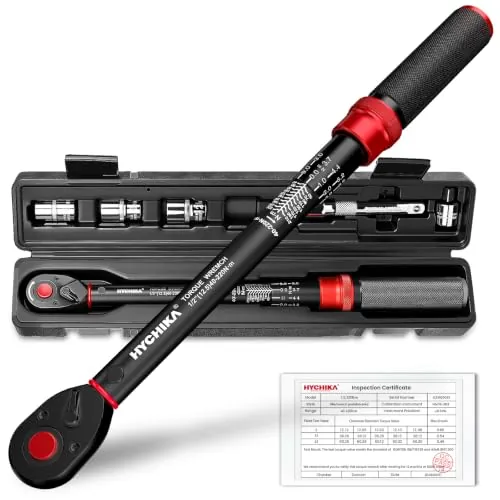 HYCHIKA Llave Dinamométrica 1/2" 40-220Nm, Precisión ±2%, 72 Dientes