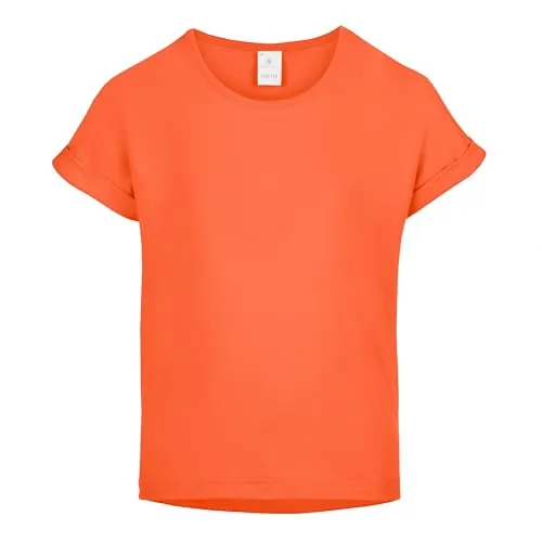 Merry Style Camiseta Niña Manga Corta Algodón, Cuello Redondo MS10-468 (Naranja, 11-12 años)