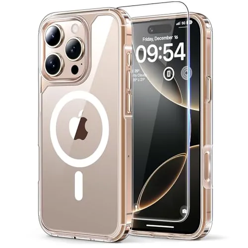 TAURI Funda Magnética para iPhone 16 Pro 6.3", Transparente