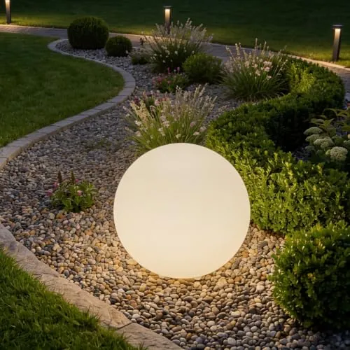 tectake® Bola de Led con Mando y Luz Nocturna Ø 30 x 30 cm, Luces Led Habitacion para Decoracion Hogar y Jardin, Luces Terraza, Iluminación Jardin, Lampara Exterior, Decoración Habitación