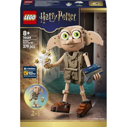 LEGO Harry Potter Dobby el Elfo Libre 76469 | Juguetes para niños de 8+ años, maqueta transformable en Kreacher, decoración de dormitorio, regalo de cumpleaños, 379 piezas