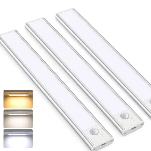 Luz LED Sensor Movimiento Cocina - Armario Luces Pilas Adhesiva Recargable