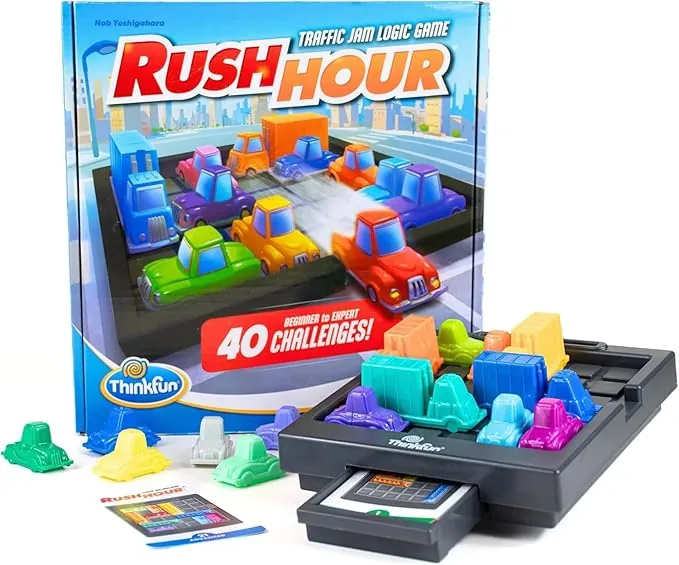 ThinkFun - Rush Hour | Juguetes Niños 8 Años o Más | Juego Mesa con 40 Desafíos | Juego de Mesa 8 Años Lógica | Rompecabezas Niños | Regalo Navidad