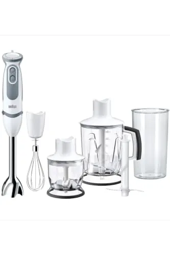 Braun MultiQuick 5 - Minipimer de 1000W Vaso Batidor 1250ml Blanco