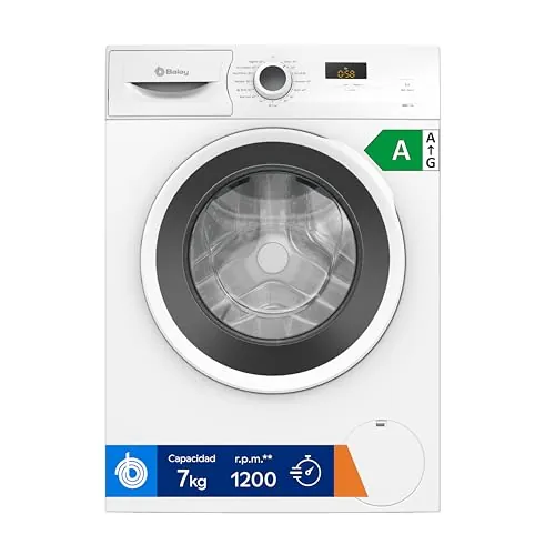 Balay - Lavadora, 7 kg, Carga Frontal, Función Pausa + Carga, Programa Rápido, Programación Diferida, 1200 r.p.m., Blanco, 3TS273BA
