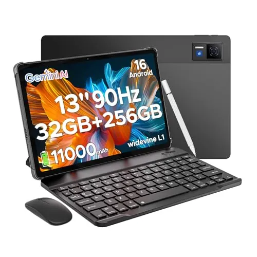 DOOGEETab U13 Andriod 16 Tablet 13 Pulgadas FHD+ 90Hz, 32GB+256GB/2TB, Batería 11000mAh Tablet con Teclado y Lapiz, Procesador Octa-Core Tablets, Gemini AI/Widevine L1, 13MP/5G WiFi/Face ID/GPS/OTG
