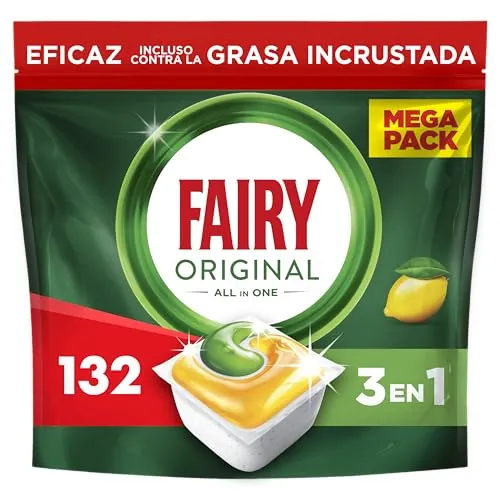Fairy Original Cápsulas Lavavajillas Para Máquina Limón, 132 Cápsulas