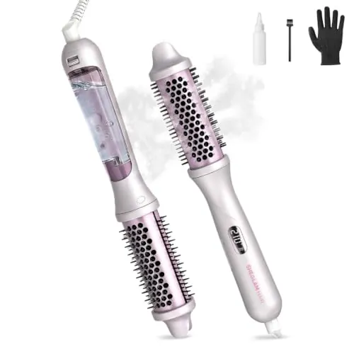 SHEGLAM Cepillo Térmico de Vapor, Cepillo Redondo 4 en 1 de 38 mm