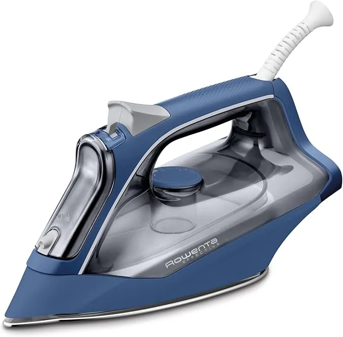 Rowenta Effective +, Plancha de vapor de 2400W, Golpe de vapor de 120 g/min, Función de vapor automático, Función antigoteo, Suela acero inoxidable antiarañazos, DX1636D1